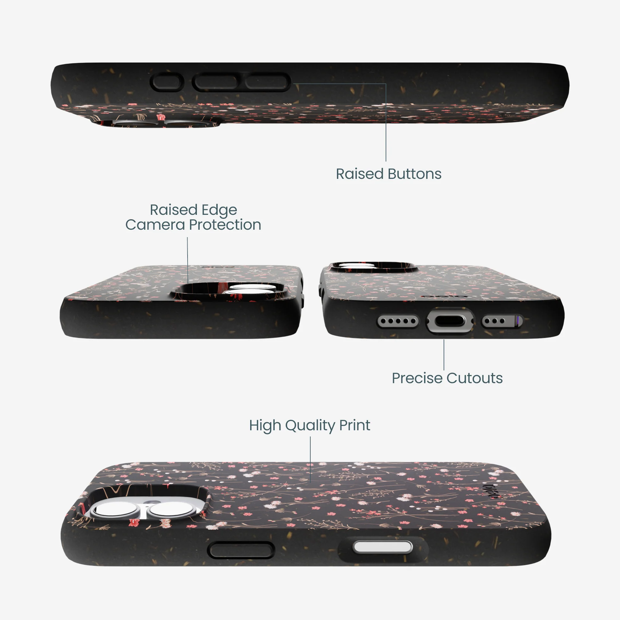 Black Night Garden iPhone 17 Case - Image 3