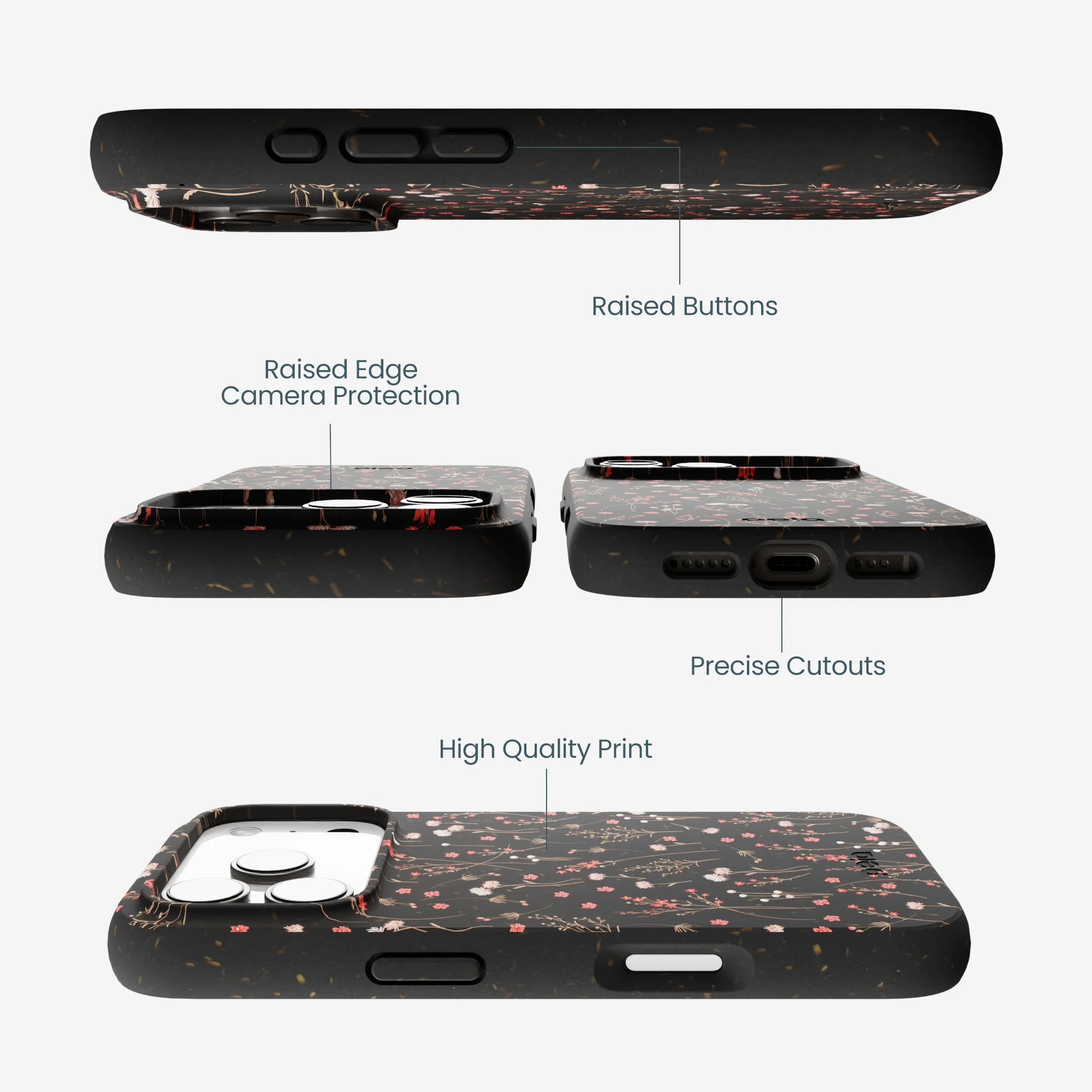 Black Night Garden iPhone 17 Pro Case - Image 3