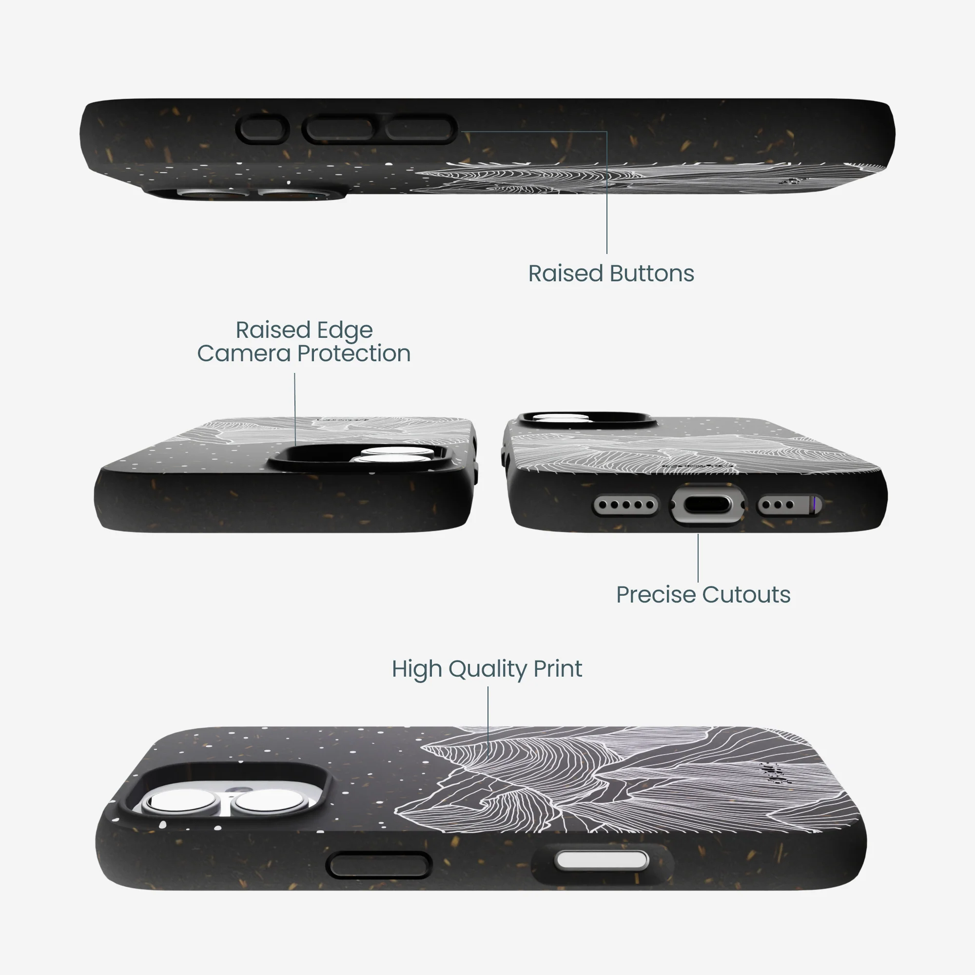 Black Night Panorama iPhone 17 Case - Image 3