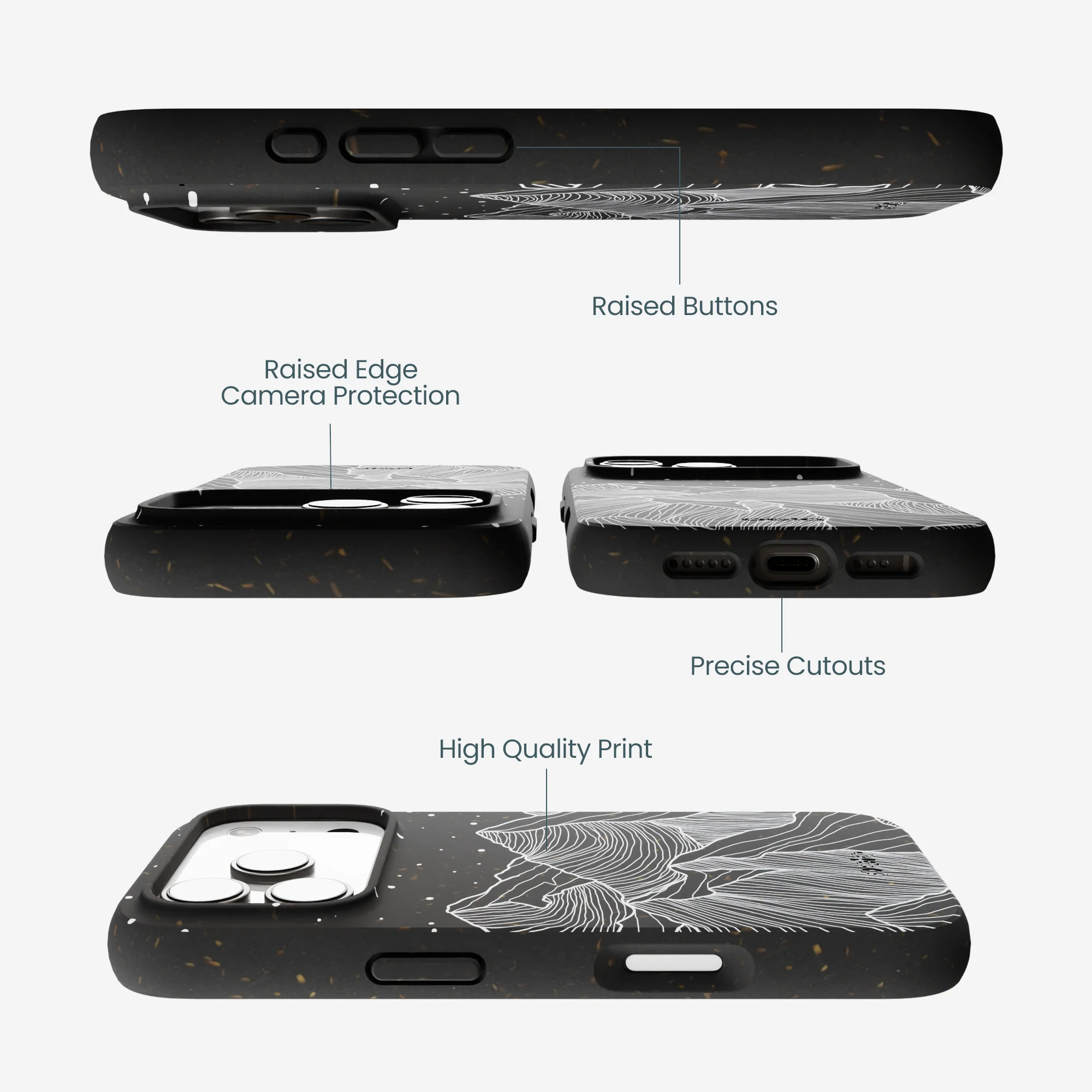 Black Night Panorama iPhone 17 Pro Case - Image 3