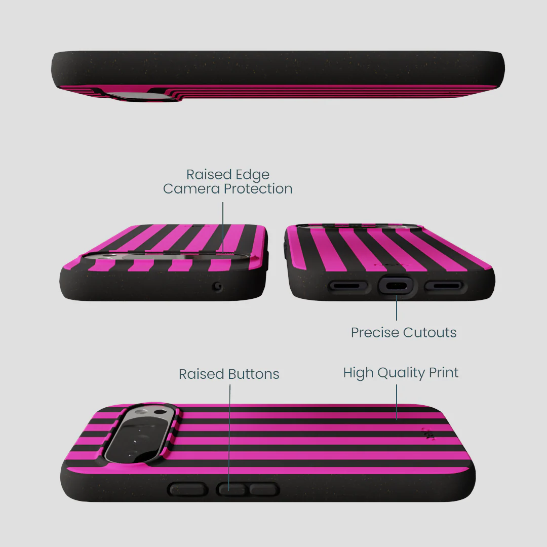 Black Pink Stripes Google Pixel 10 Pro XL Case - Image 2