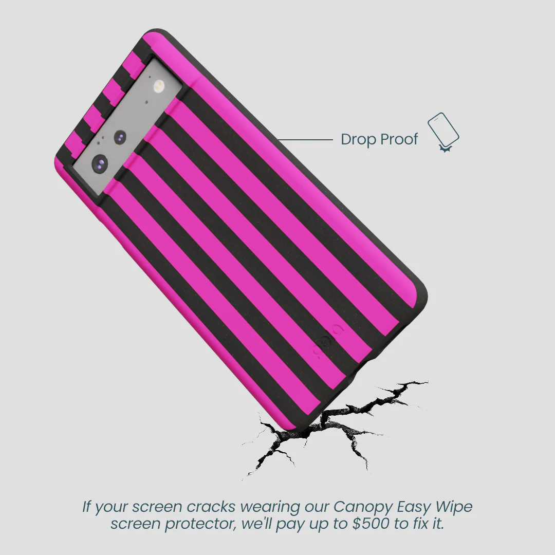 Black Pink Stripes Google Pixel 6a Case - Image 4