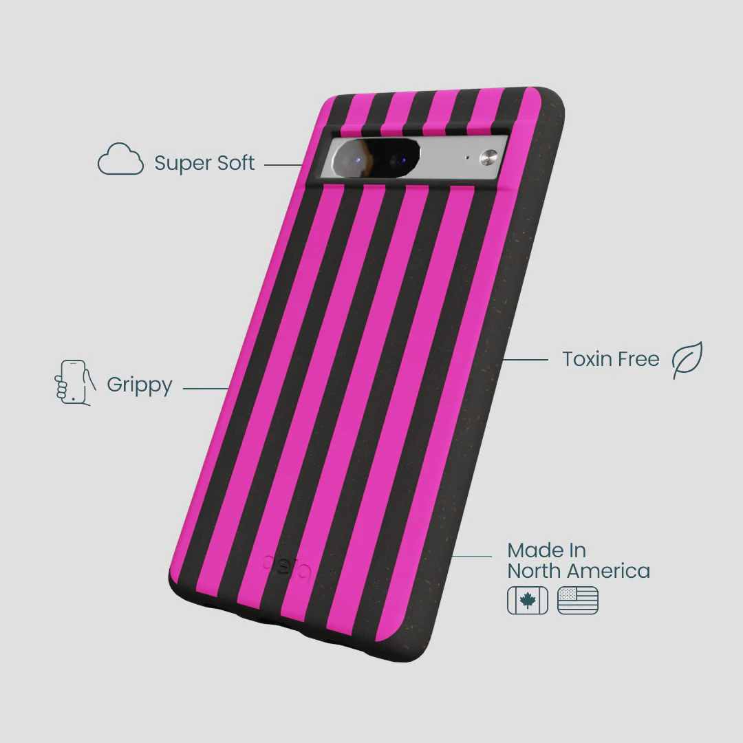 Black Pink Stripes Google Pixel 7 Case - Image 3