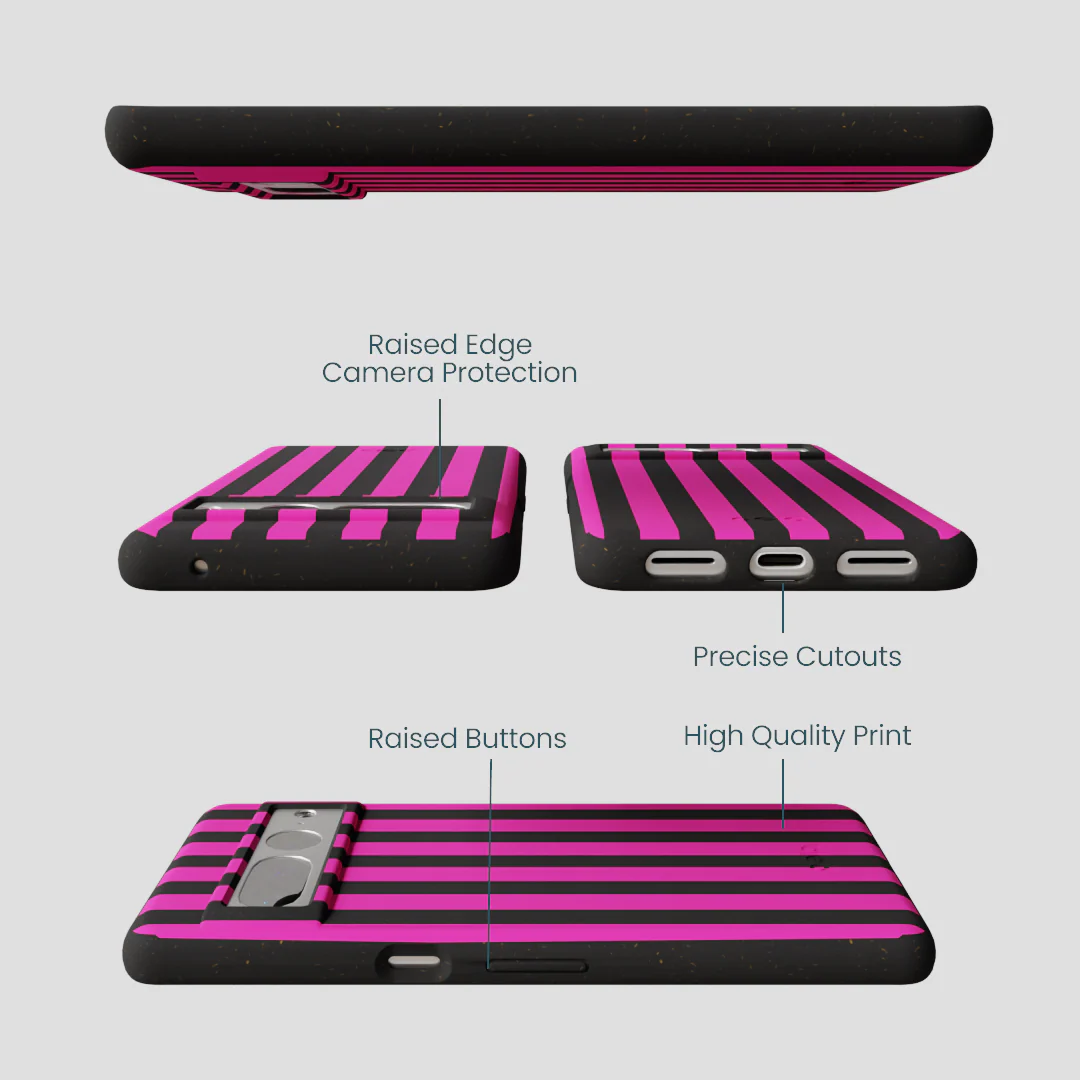 Black Pink Stripes Google Pixel 7 Pro Case - Image 2