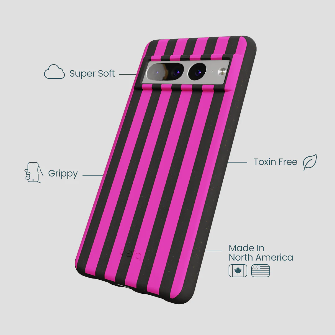 Black Pink Stripes Google Pixel 7 Pro Case - Image 3