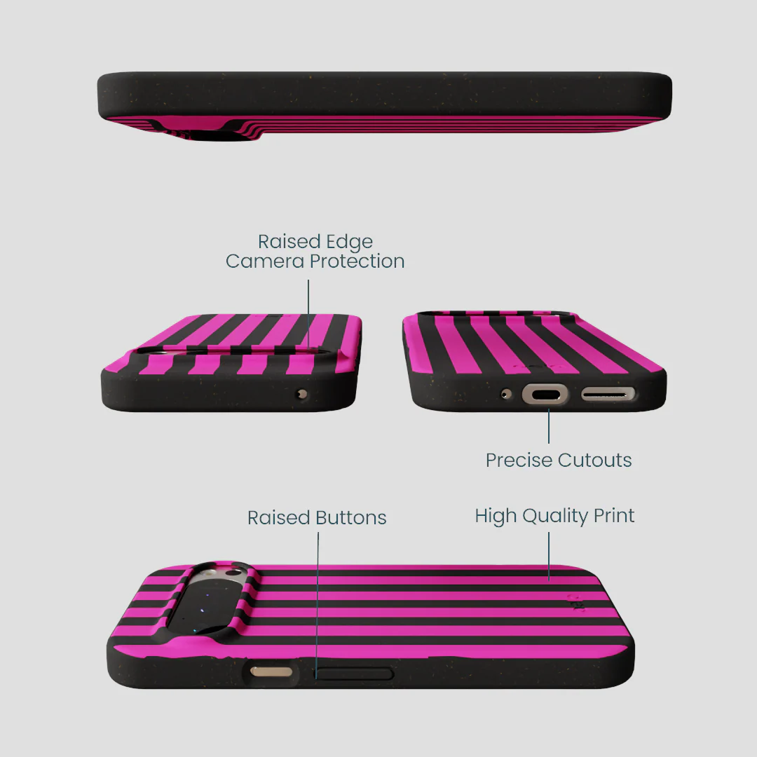 Black Pink Stripes Google Pixel 9/9 Pro Case - Image 2