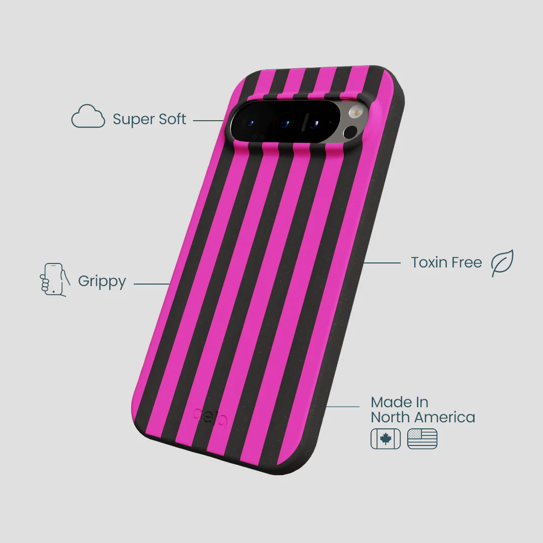 Black Pink Stripes Google Pixel 9/9 Pro Case - Image 3