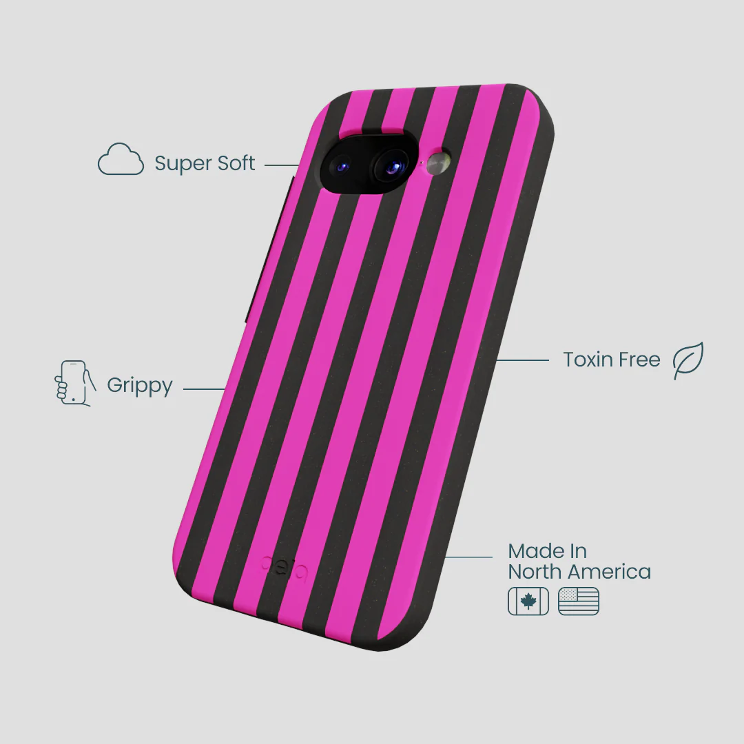 Black Pink Stripes Google Pixel 9a Case - Image 3