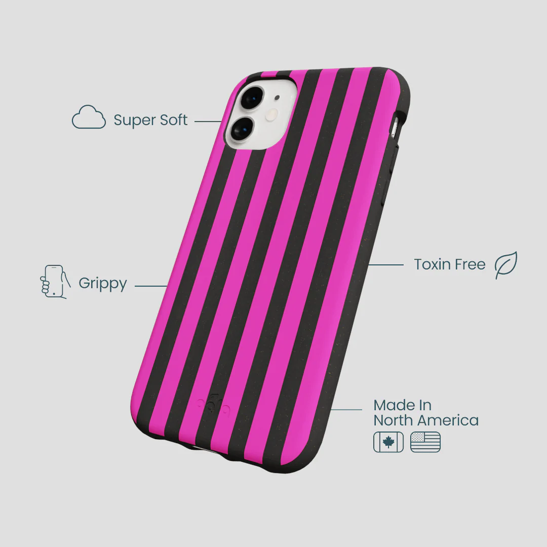 Black Pink Stripes iPhone 11 Case - Image 4