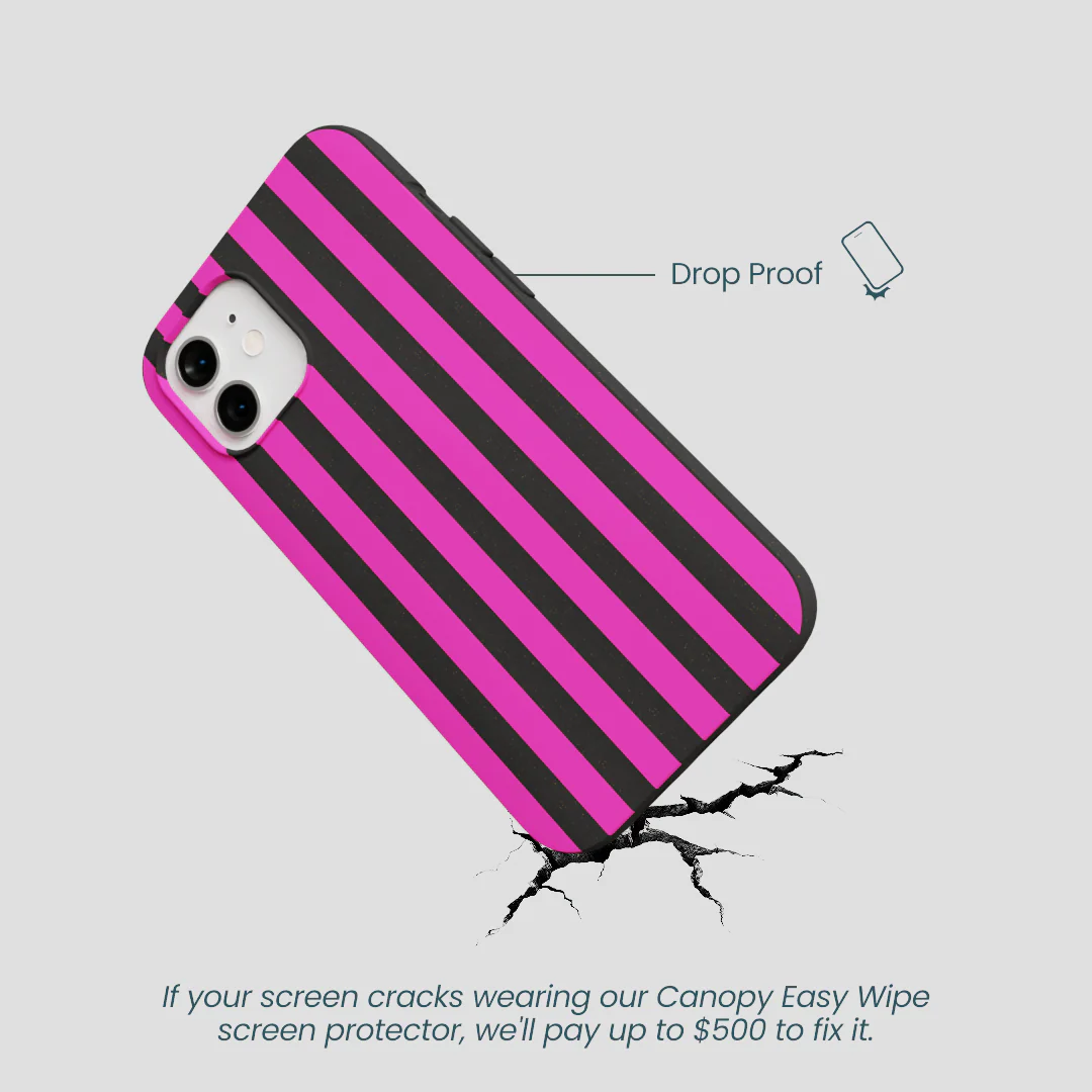 Black Pink Stripes iPhone 12/ iPhone 12 Pro Case - Image 5