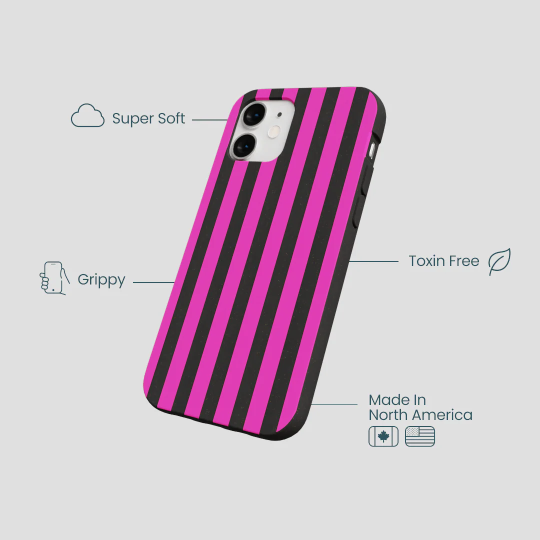 Black Pink Stripes iPhone 12 Mini Case - Image 4