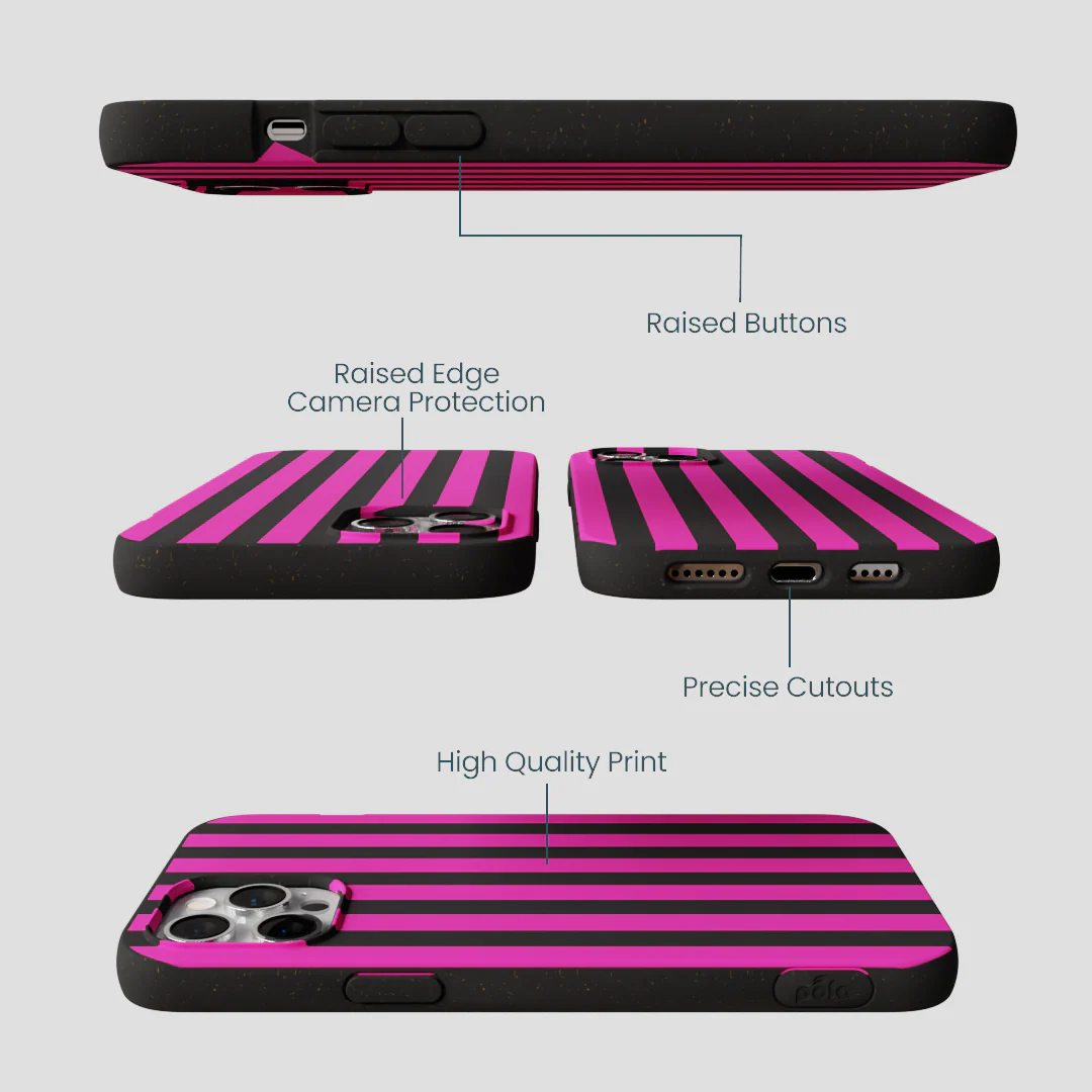Black Pink Stripes iPhone 12 Pro Max Case - Image 3