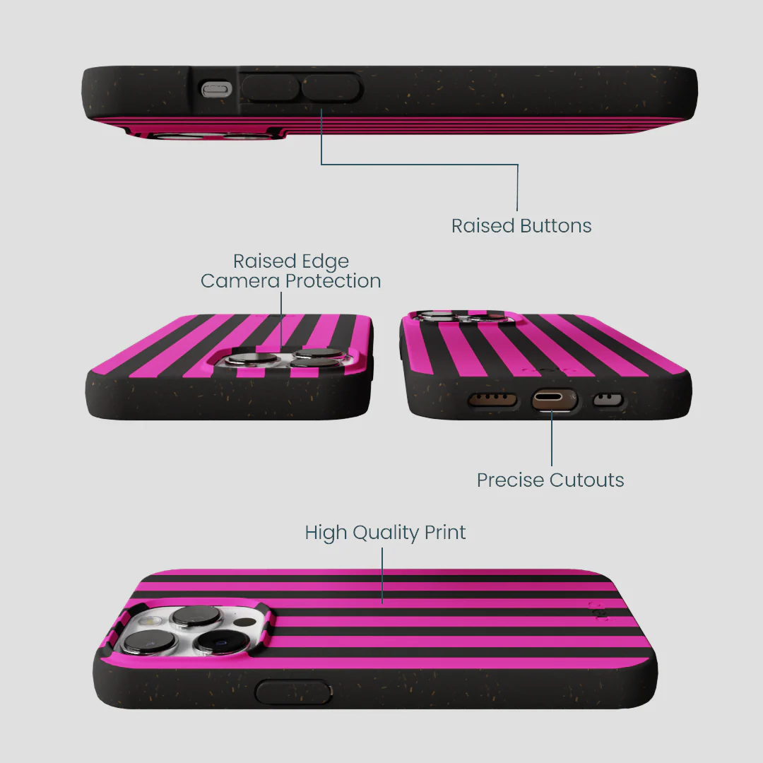 Black Pink Stripes iPhone 13 Pro Max Case - Image 3
