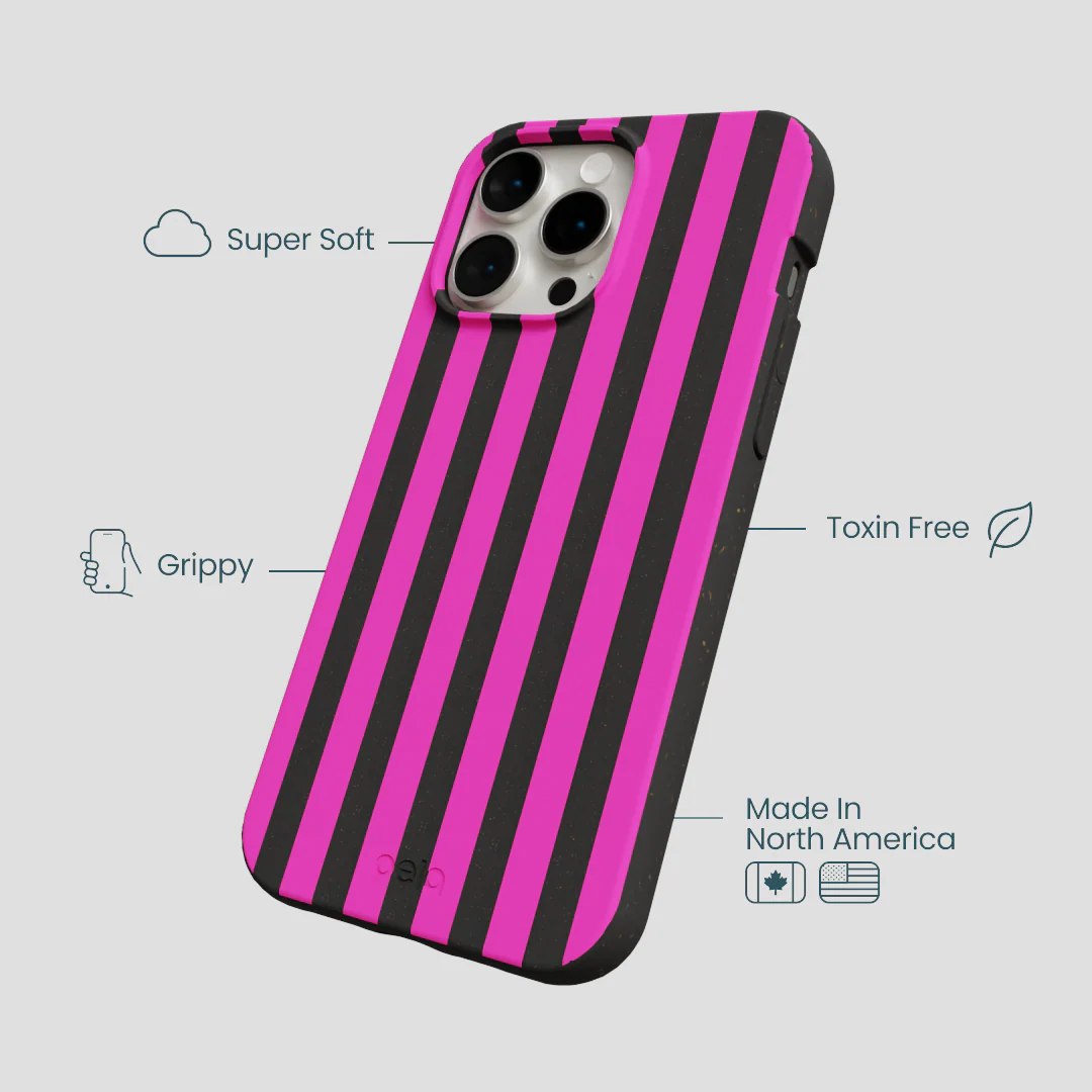 Black Pink Stripes iPhone 14 Pro Max Case - Image 4