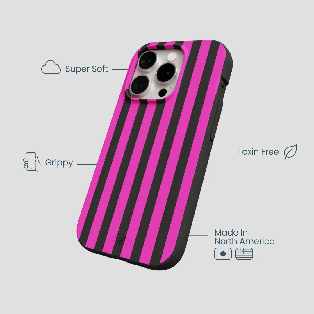 Black Pink Stripes iPhone 15 Pro Case - Image 4