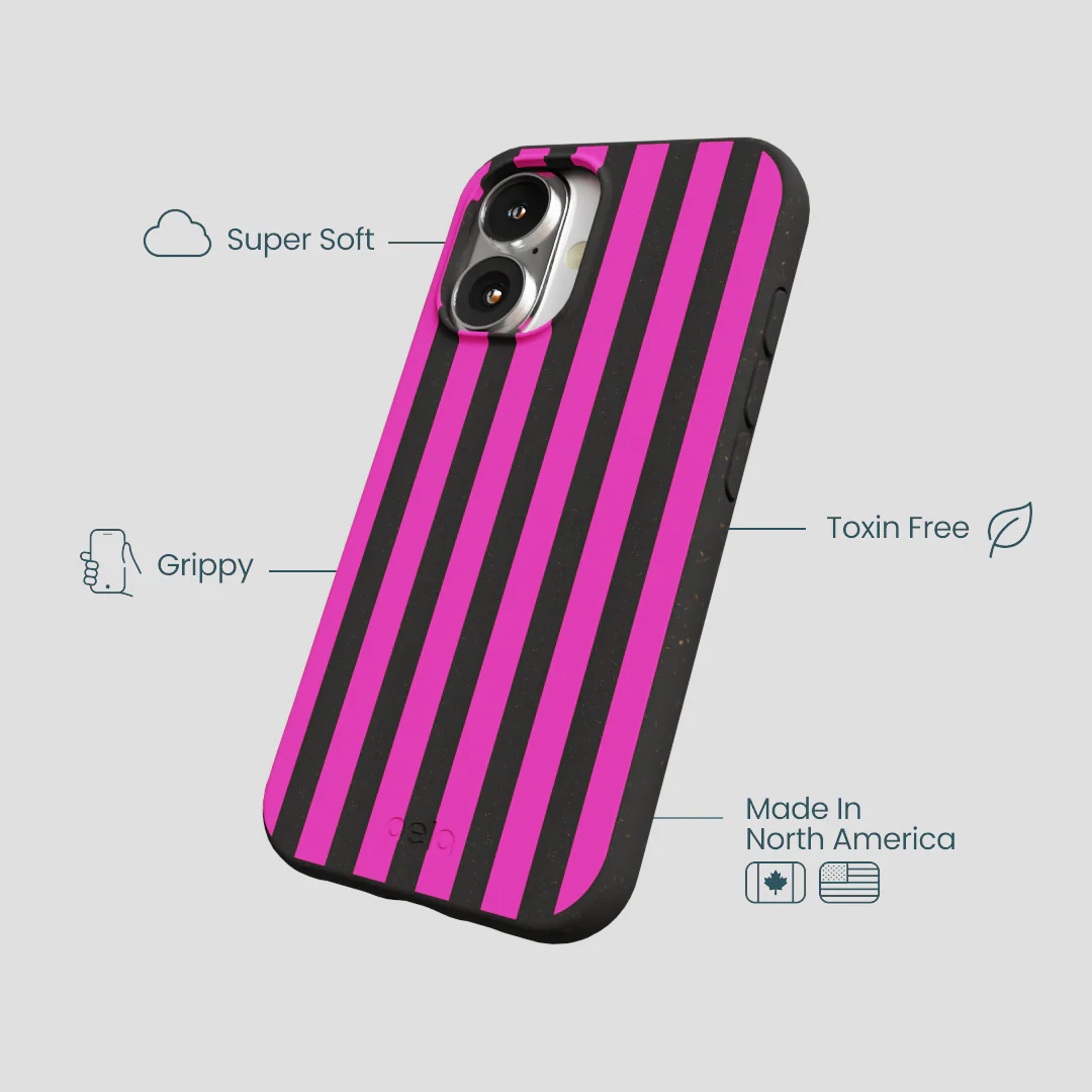 Black Pink Stripes iPhone 16 Case - Image 4