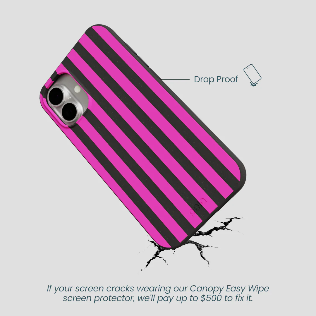 Black Pink Stripes iPhone 16 Plus Case - Image 5