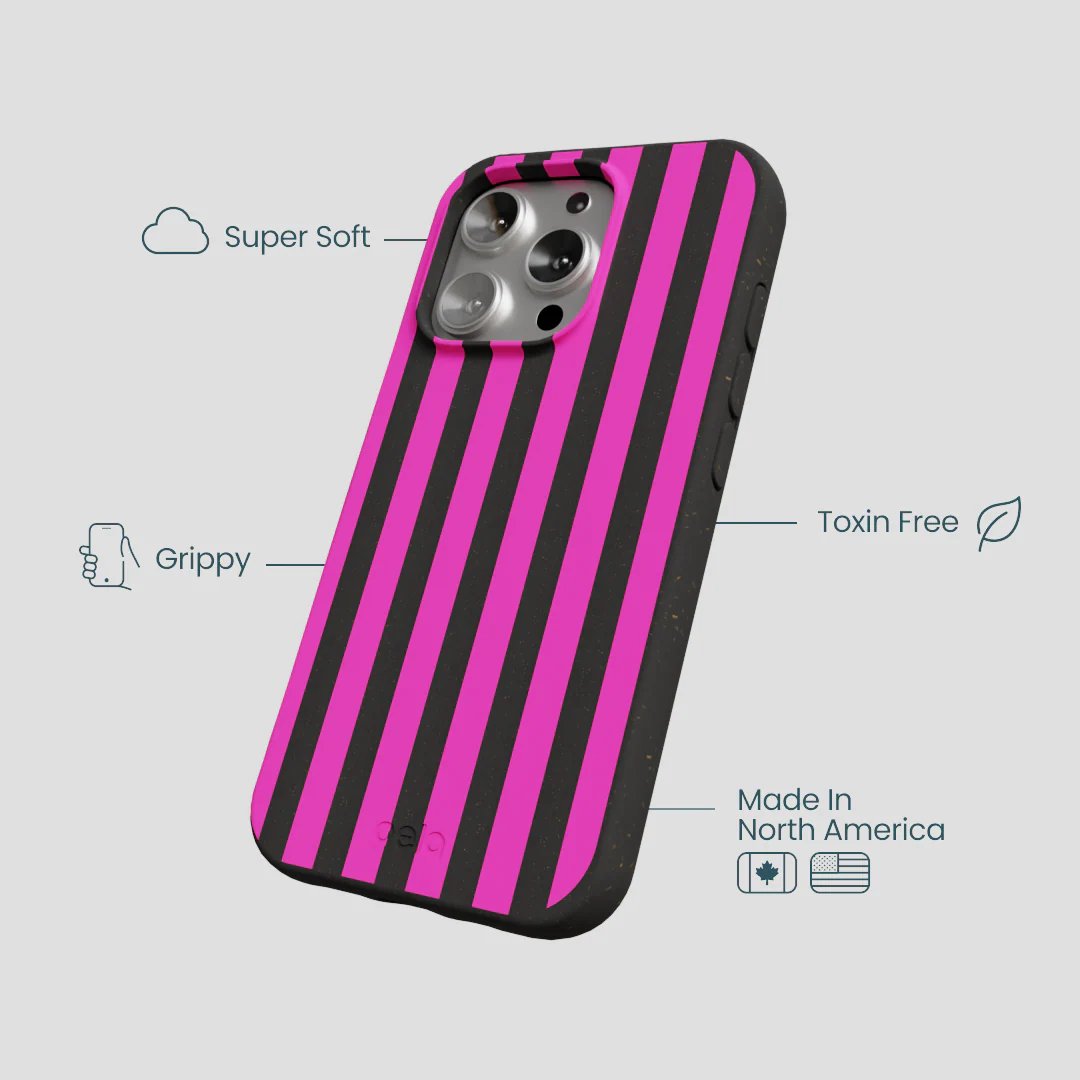 Black Pink Stripes iPhone 16 Pro Case - Image 4