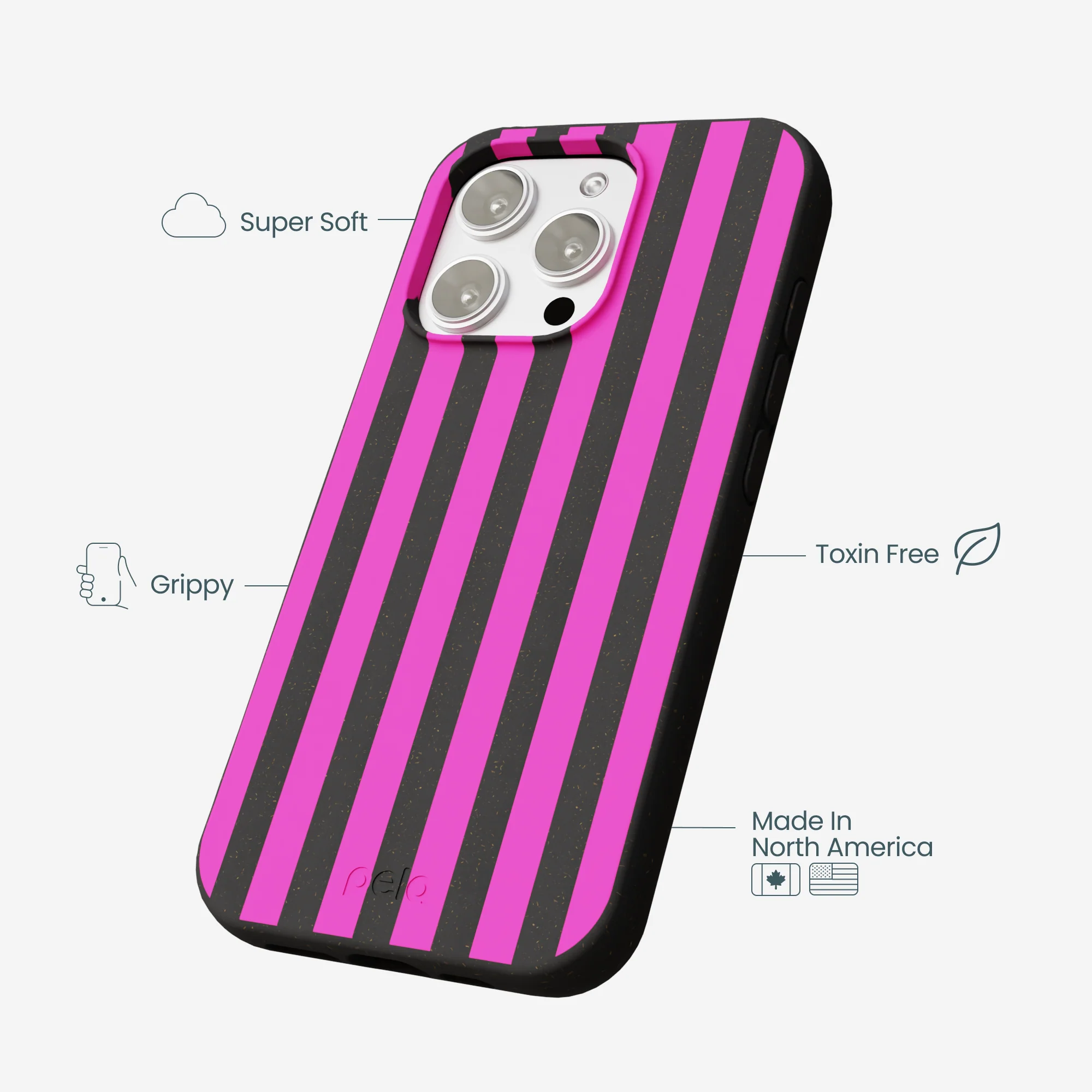 Black Pink Stripes iPhone 16 Pro Max Case - Image 4