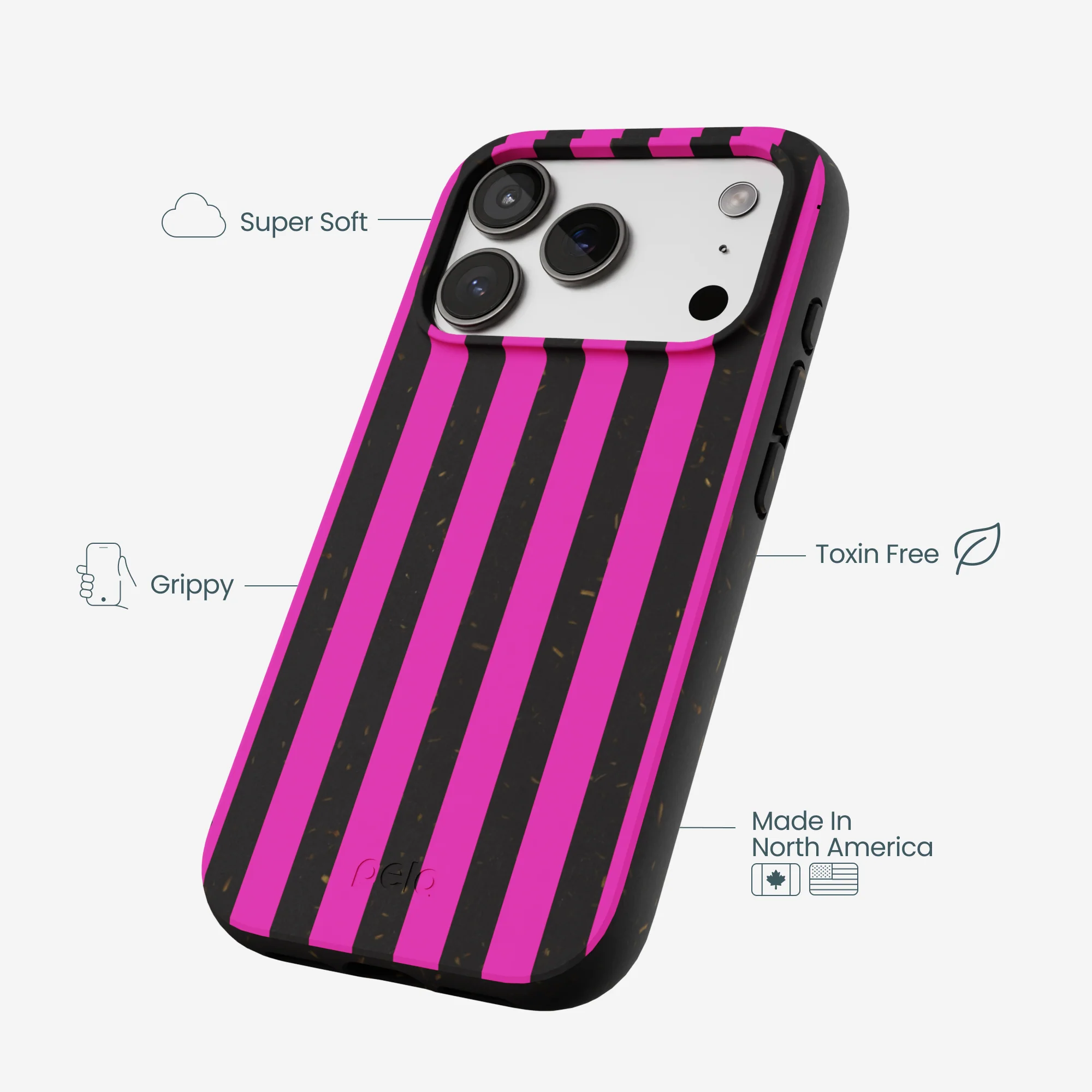 Black Pink Stripes iPhone 17 Pro Case - Image 4