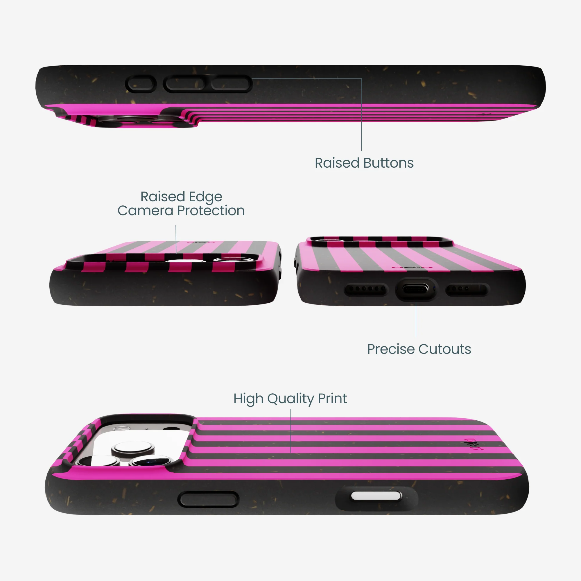 Black Pink Stripes iPhone 17 Pro Max Case - Image 3