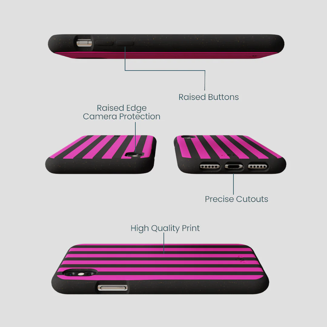 Black Pink Stripes iPhone XR Case - Image 3