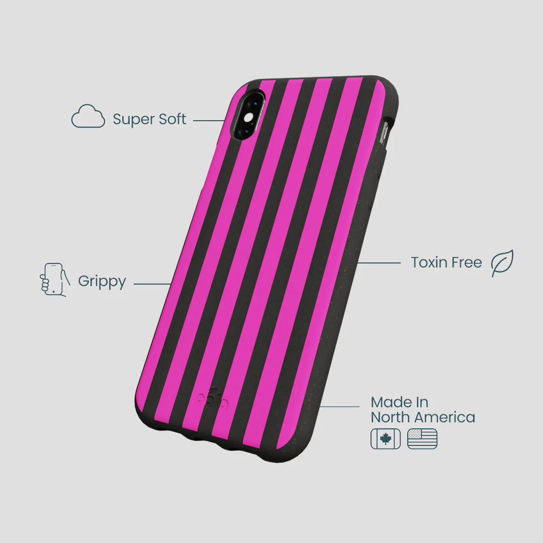 Black Pink Stripes iPhone XR Case - Image 4
