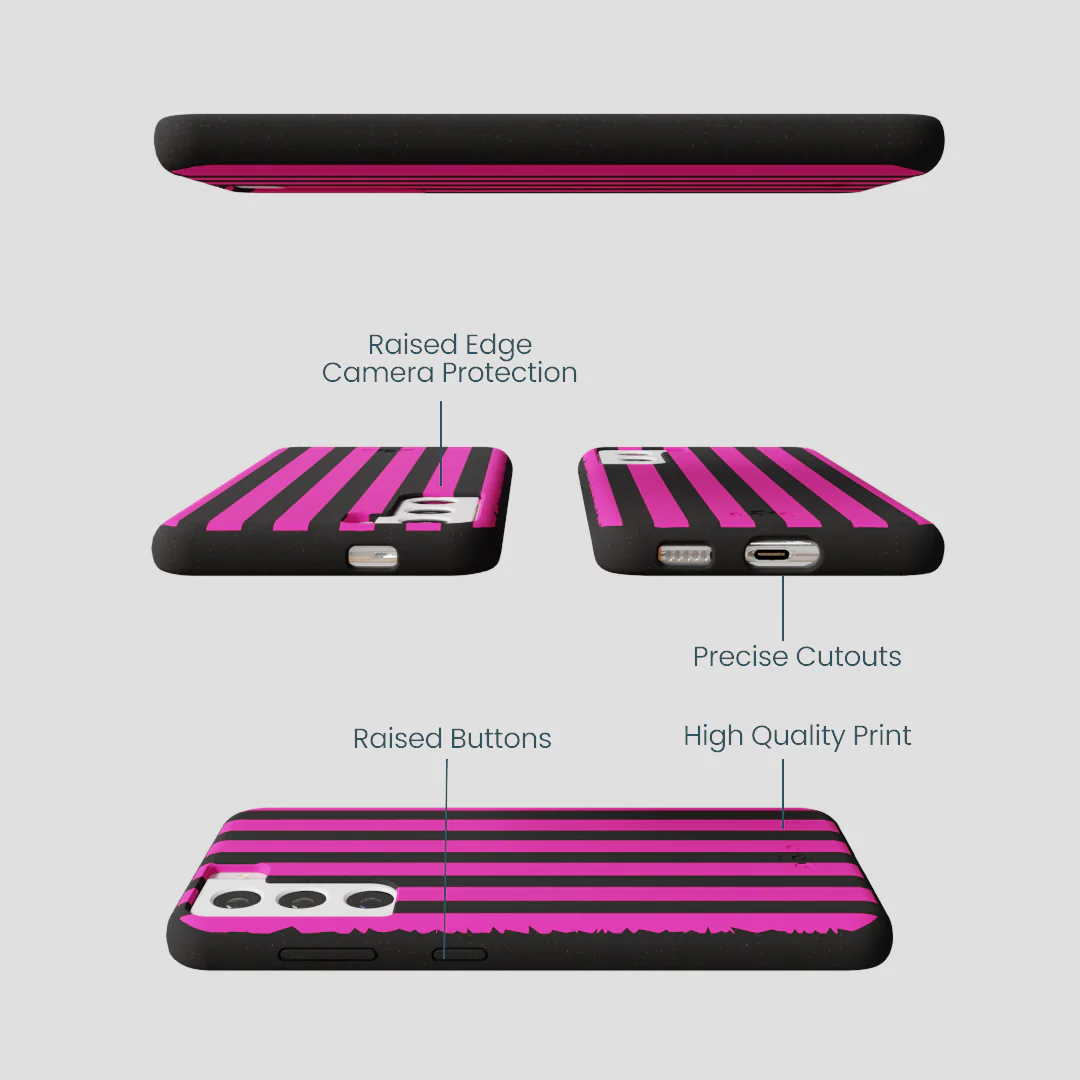 Black Pink Stripes Samsung Galaxy S21 Case - Image 2