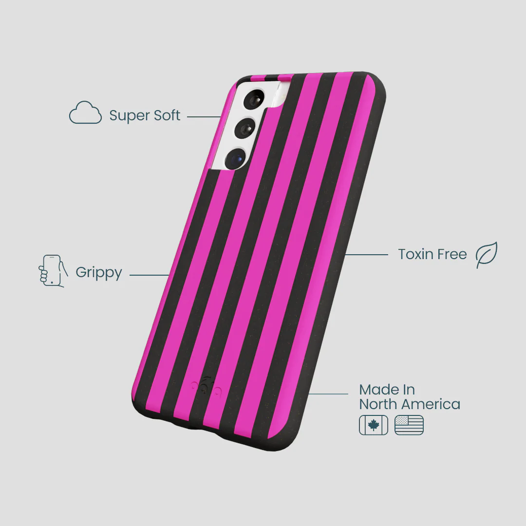Black Pink Stripes Samsung Galaxy S21 Case - Image 3