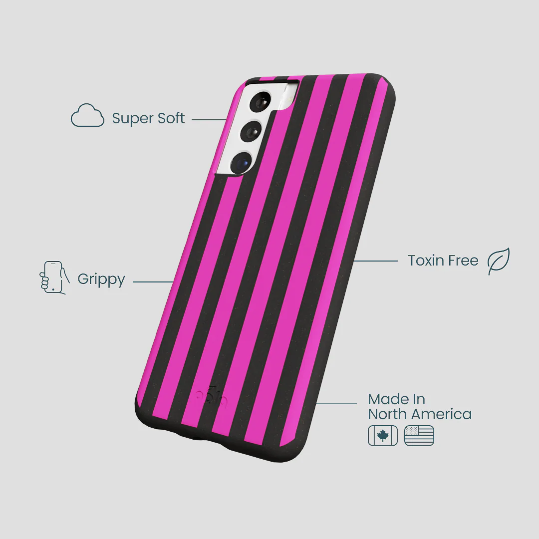 Black Pink Stripes Samsung Galaxy S22 Case - Image 3