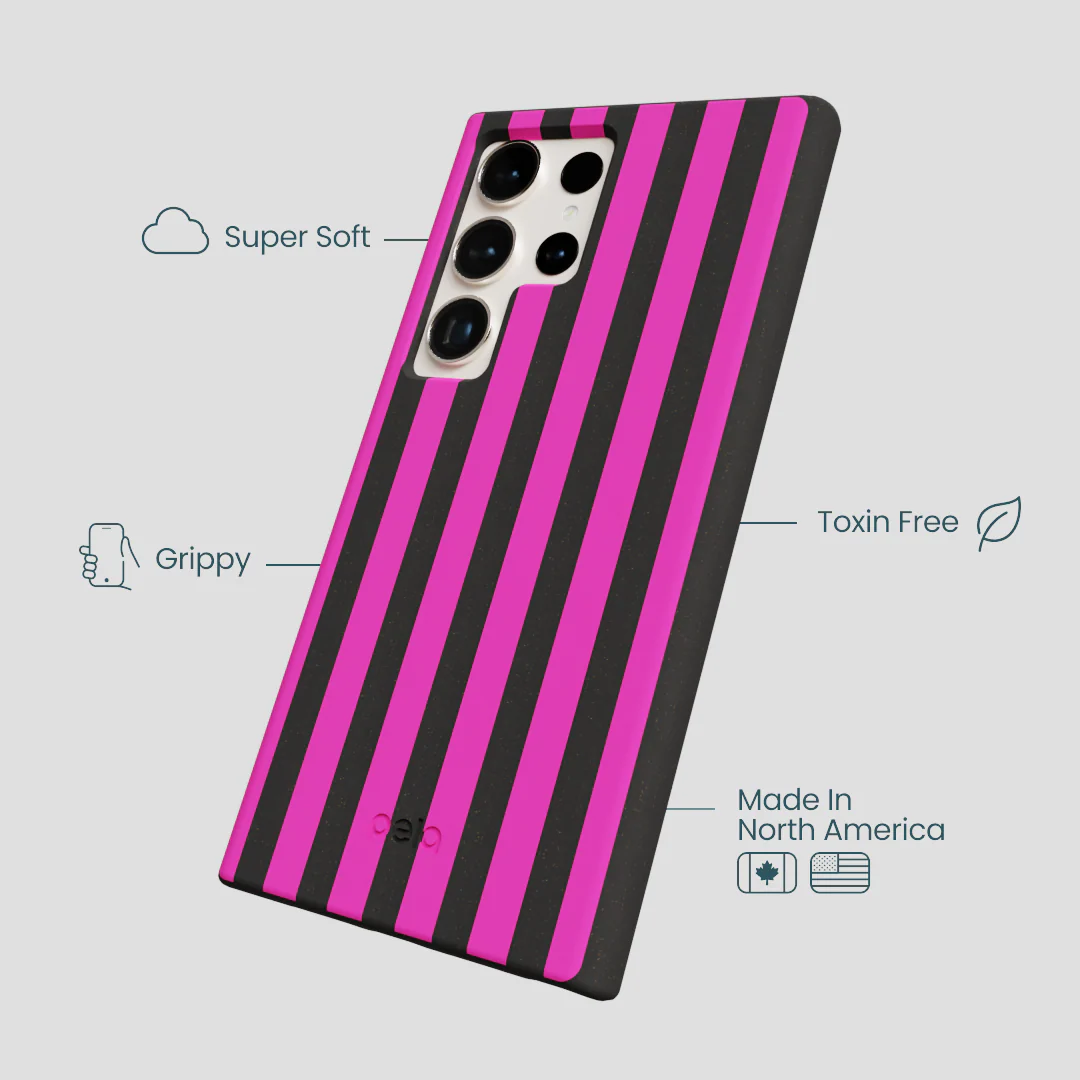 Black Pink Stripes Samsung Galaxy S24 Ultra Case - Image 3