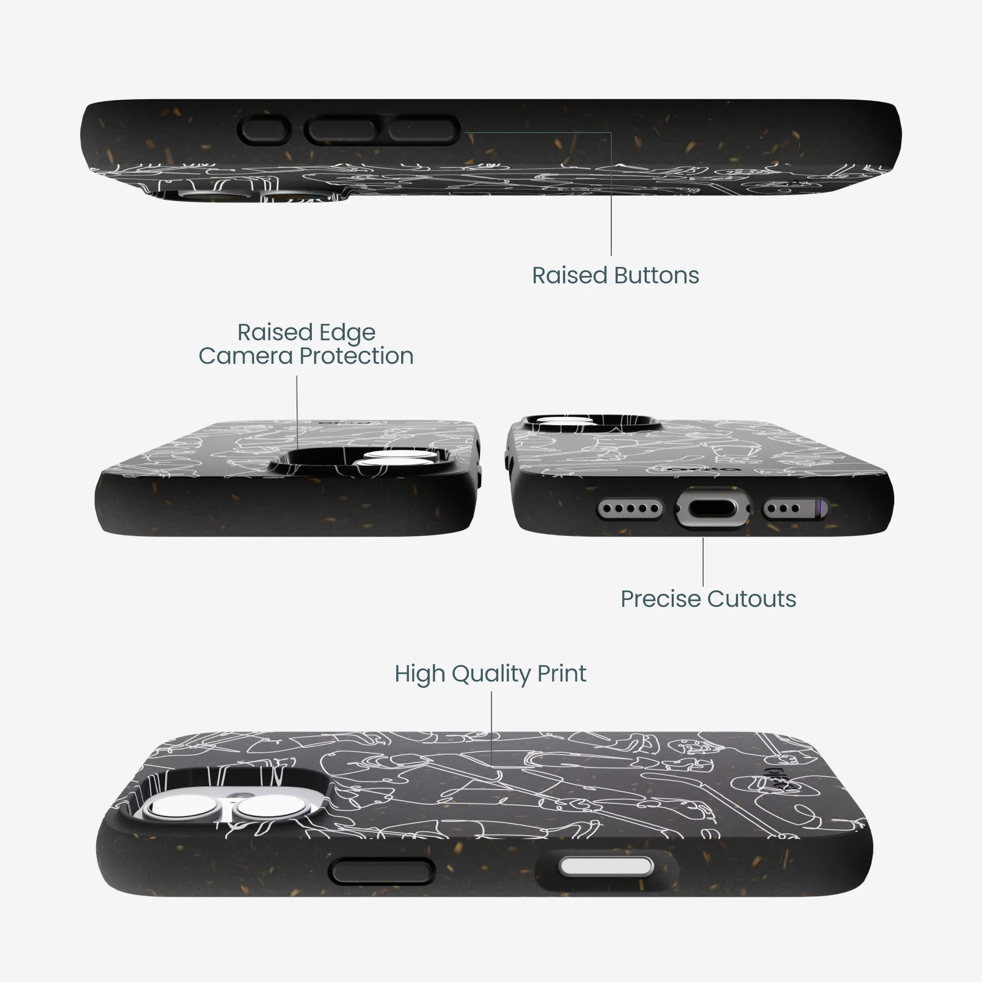 Black Play Sketch iPhone 17 Case - Image 3