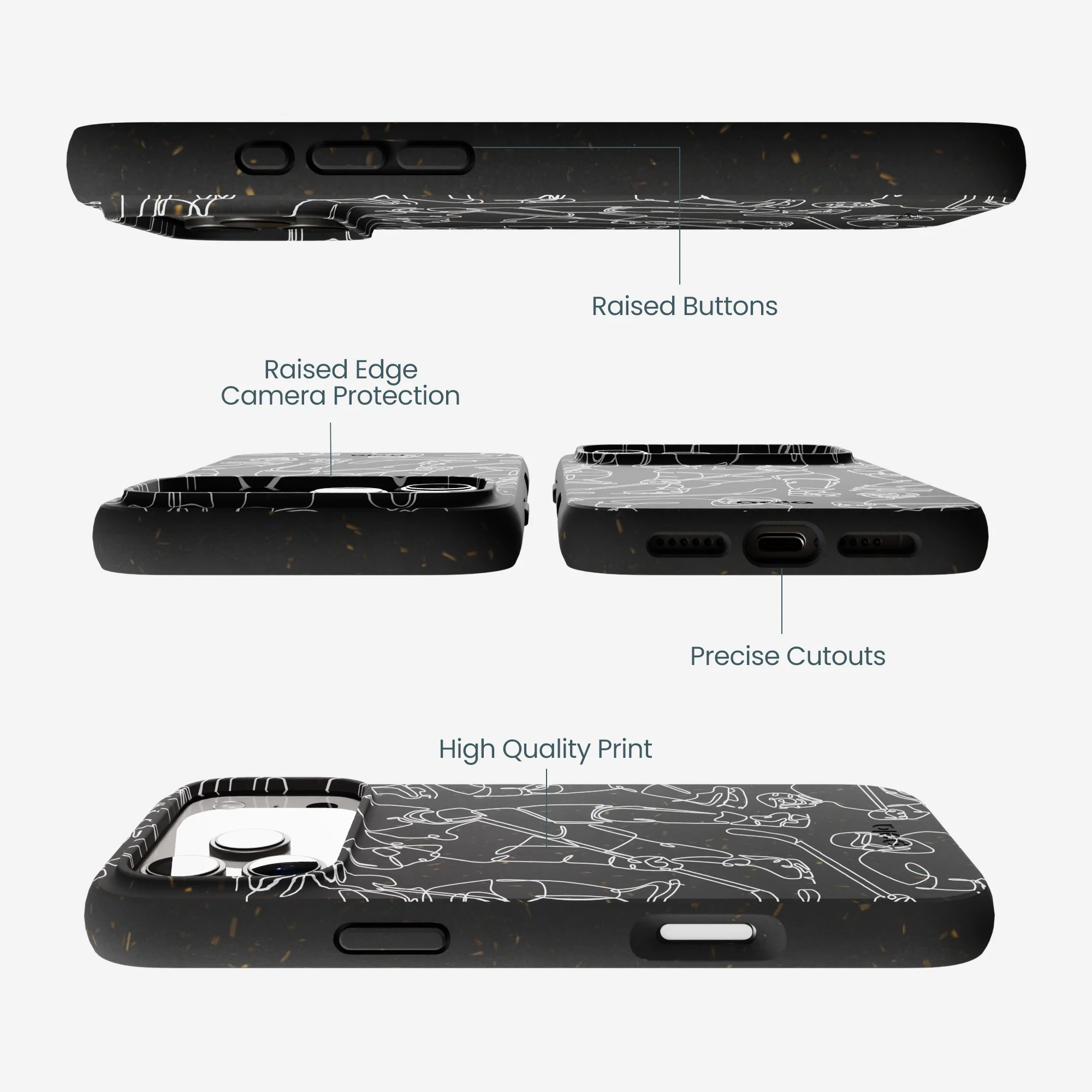 Black Play Sketch iPhone 17 Pro Max Case - Image 3