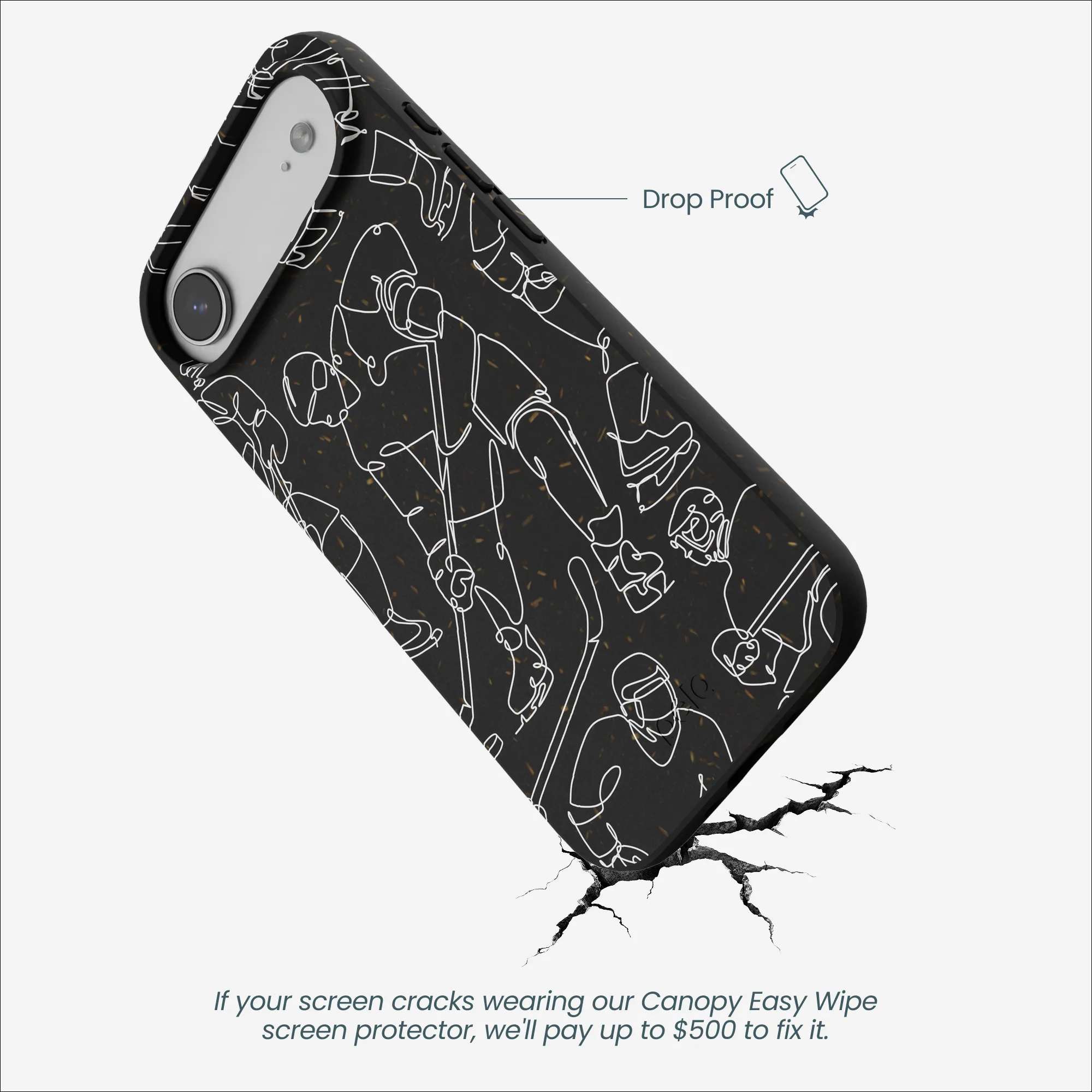 Black Play Sketch iPhone Air Case - Image 5