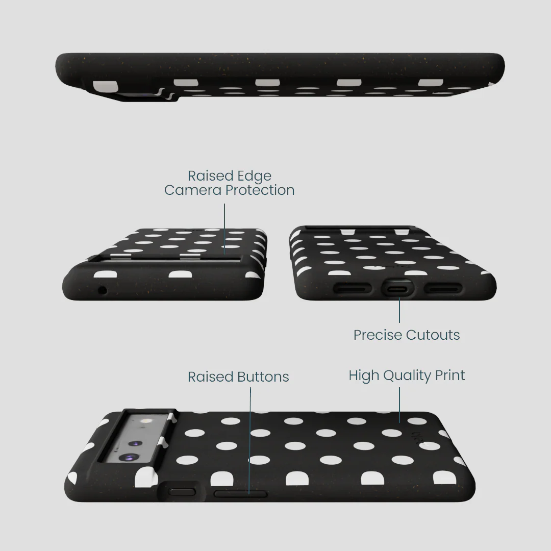 Black Polka Confetti Google Pixel 6 Case - Image 3