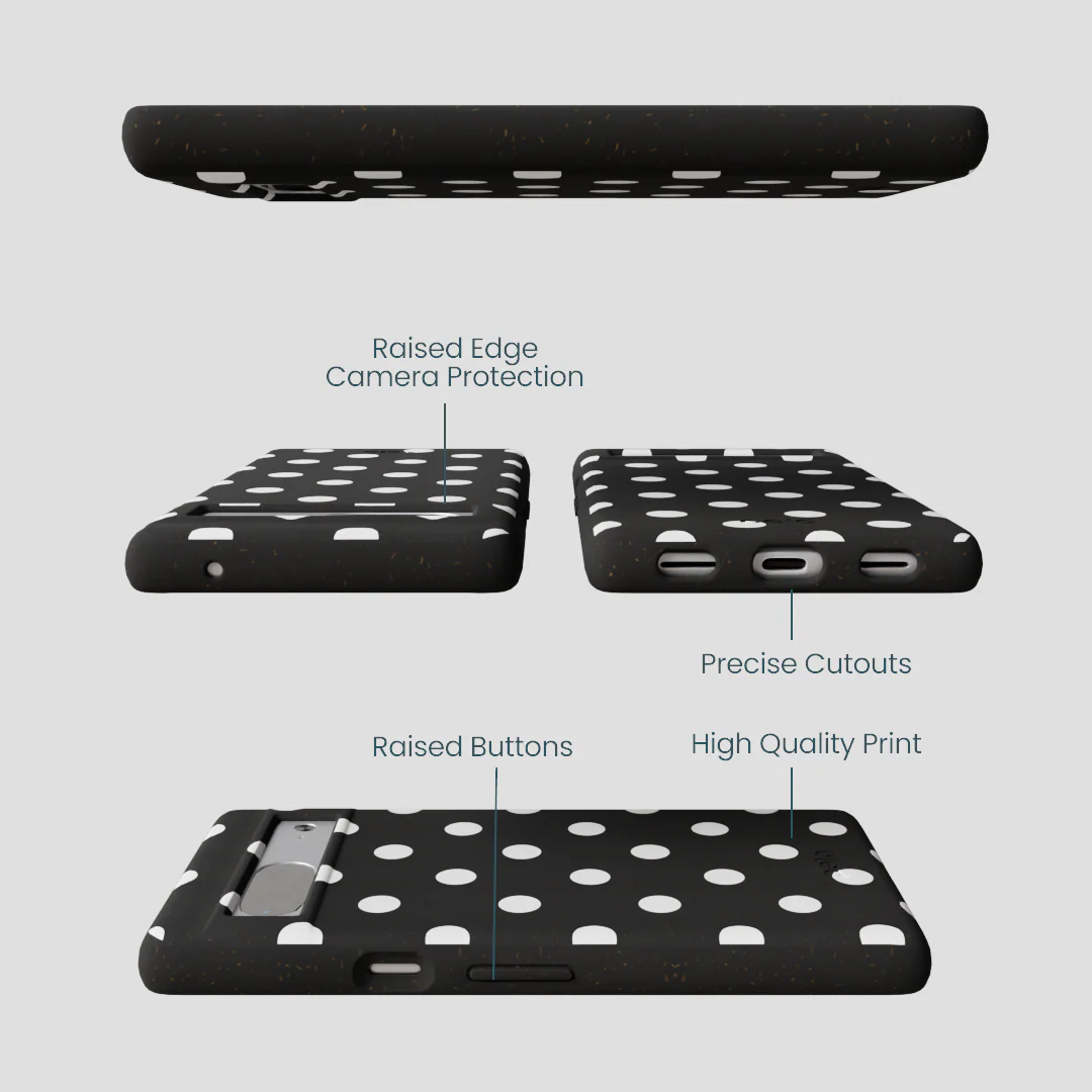 Black Polka Confetti Google Pixel 7a Case - Image 3
