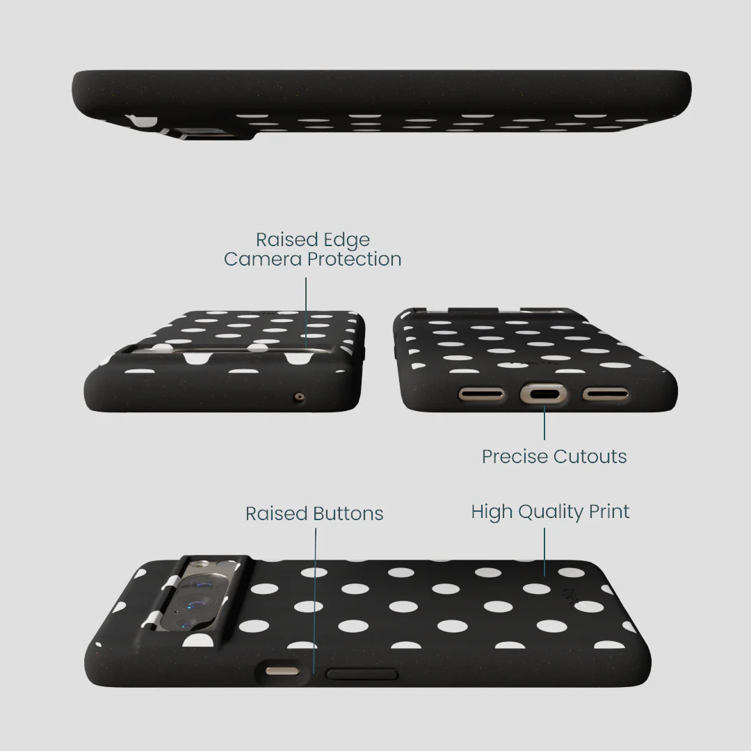 Black Polka Confetti Google Pixel 8 Pro Case - Image 3