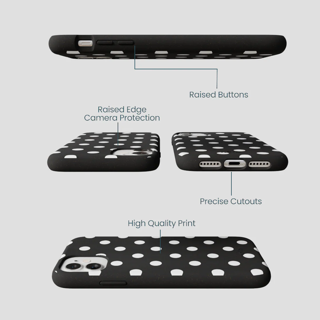 Black Polka Confetti iPhone 11 Case - Image 3