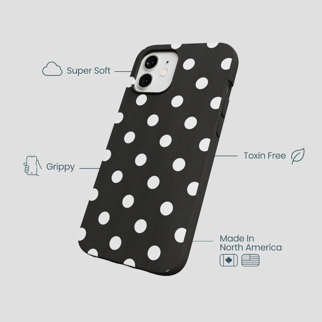 Black Polka Confetti iPhone 12/ iPhone 12 Pro Case - Image 4