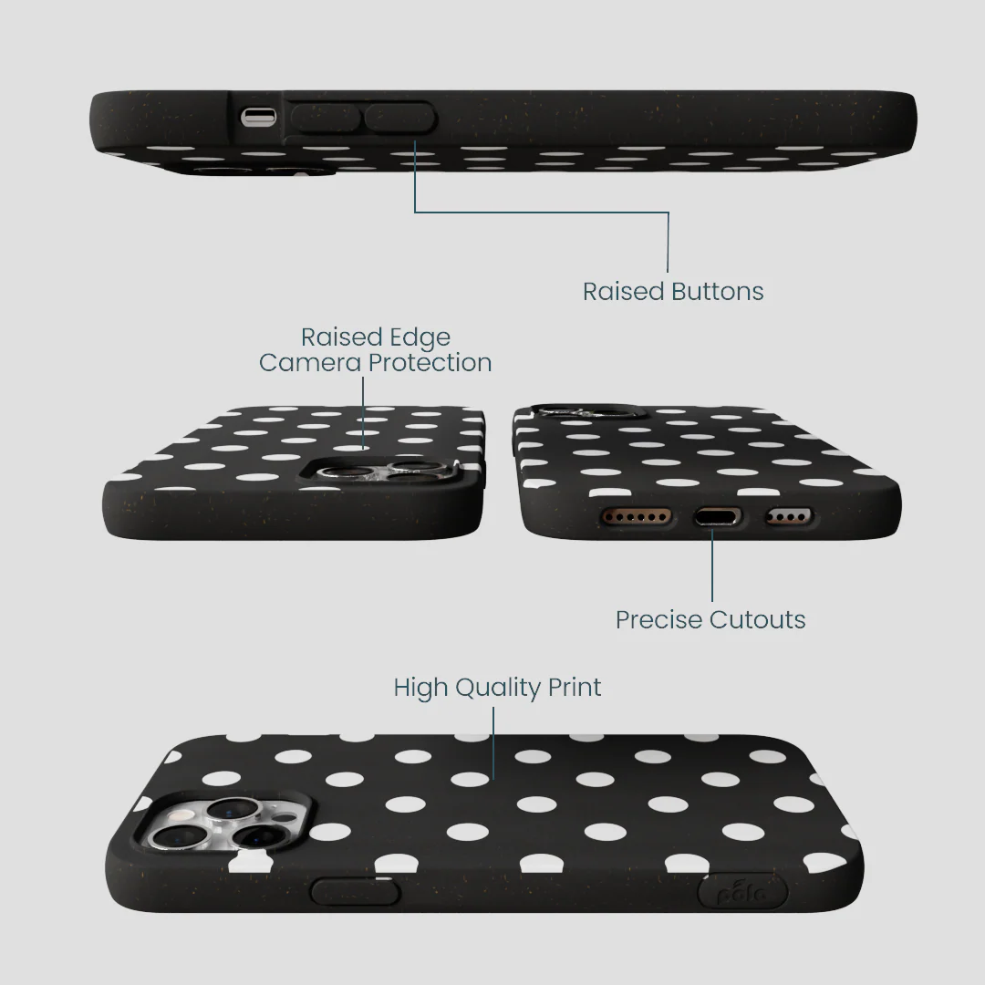 Black Polka Confetti iPhone 12 Pro Max Case - Image 3