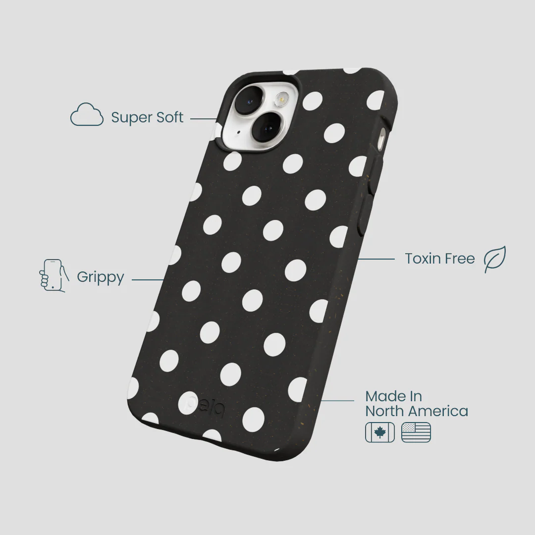 Black Polka Confetti iPhone 13 Case - Image 4