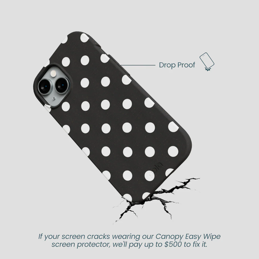 Black Polka Confetti iPhone 14 Case - Image 5