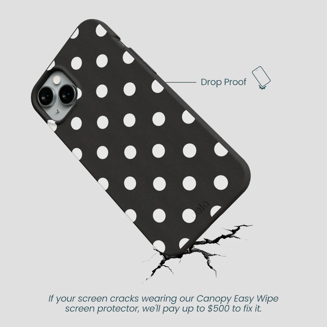 Black Polka Confetti iPhone 14 Plus Case - Image 5