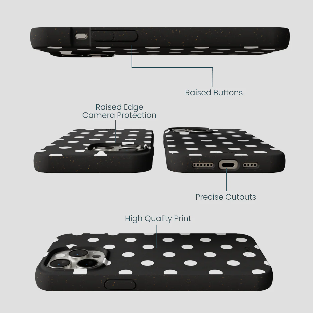 Black Polka Confetti iPhone 14 Pro Max Case - Image 3