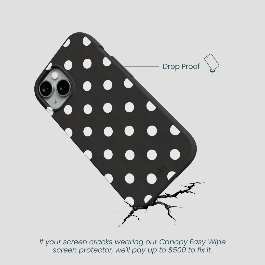 Black Polka Confetti iPhone 15 Case - Image 5
