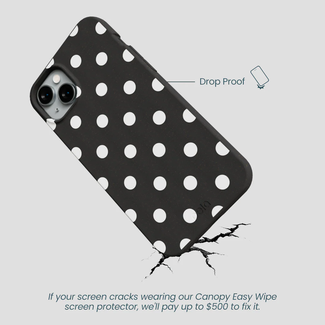 Black Polka Confetti iPhone 15 Plus Case - Image 5