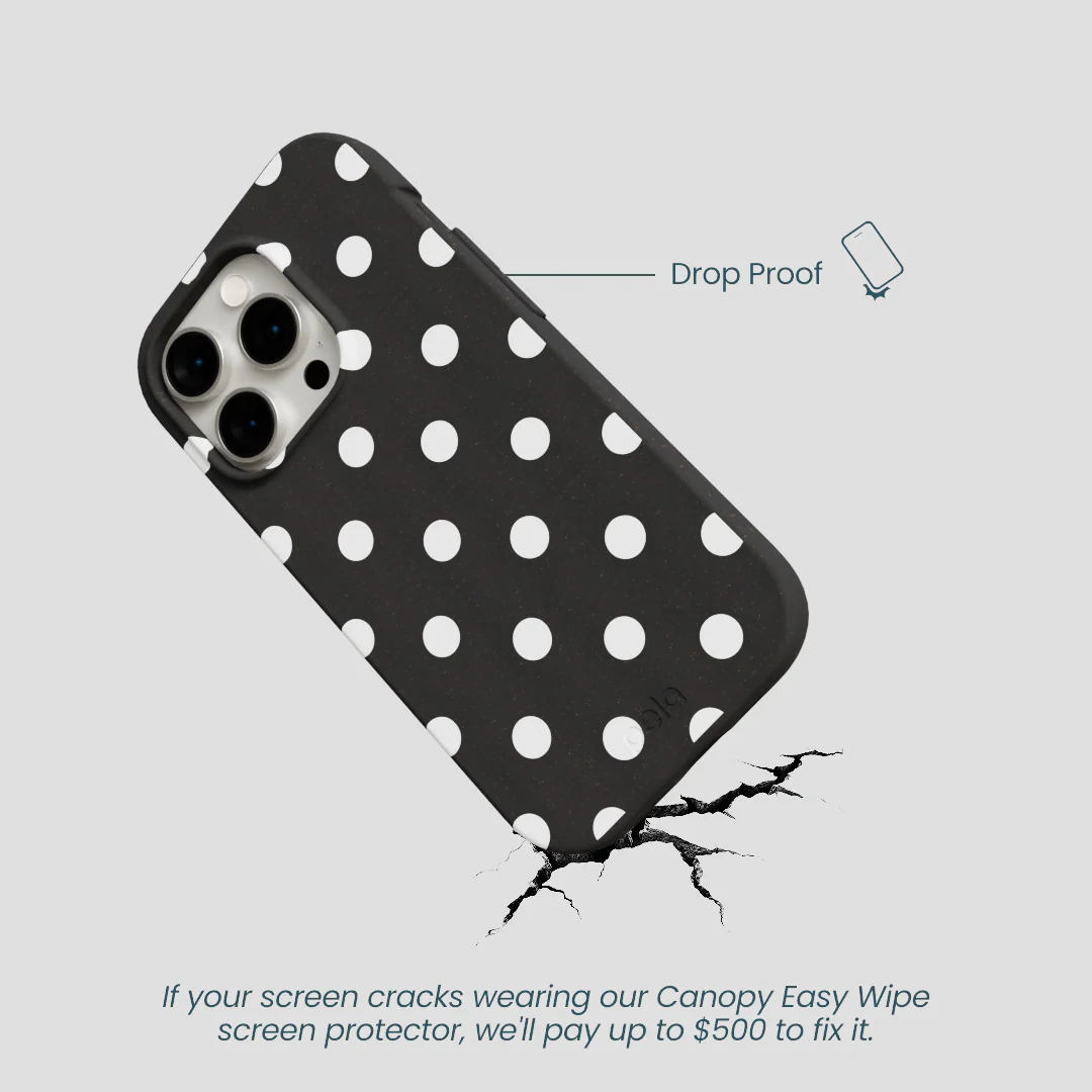 Black Polka Confetti iPhone 15 Pro Case - Image 5