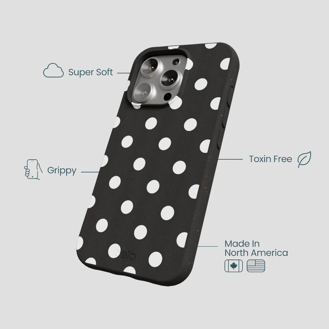 Black Polka Confetti iPhone 16 Pro Case - Image 4