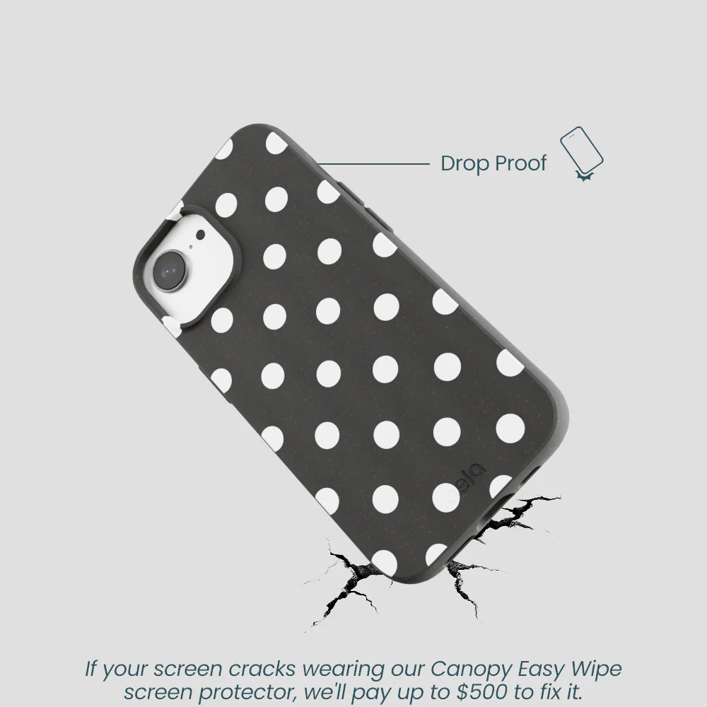 Black Polka Confetti iPhone 16e/17e Case - Image 5