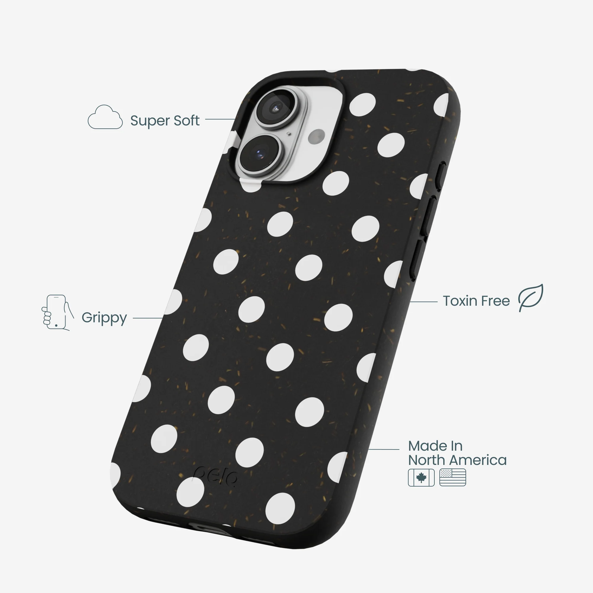 Black Polka Confetti iPhone 17 Case - Image 4